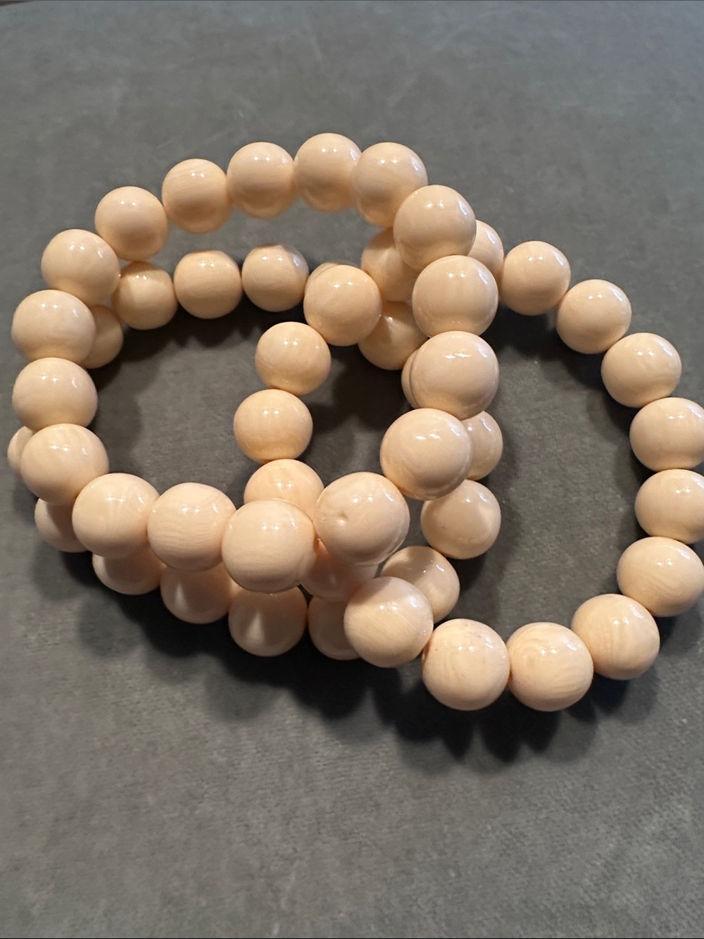 Women's Cream Beaded Stretch Bracelet Set